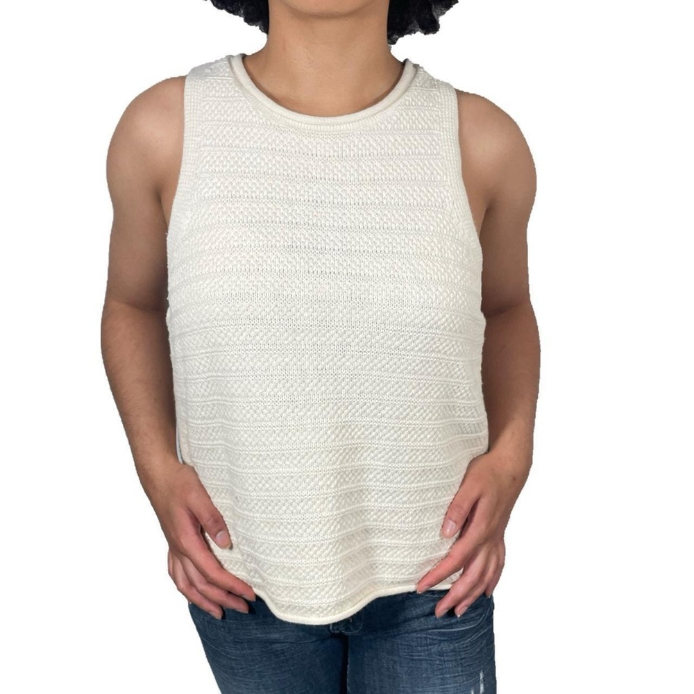 Cream textured Madewell knit sleeveless tank soft minimalistic